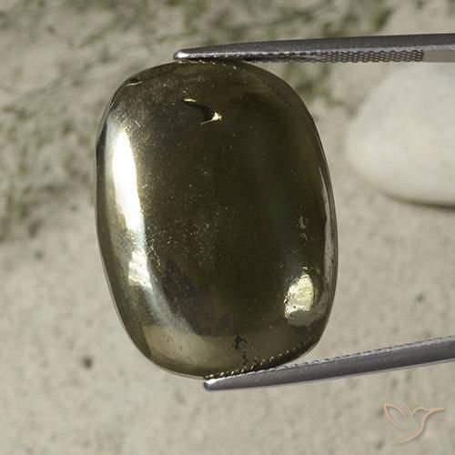 33.29ct Натуральный Золотой Пирит, Подушка, Непрозрачный