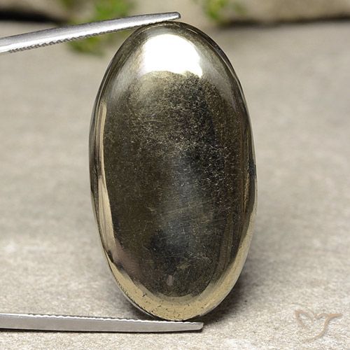 51.94ct Натуральный Золотой Пирит, Овал, Непрозрачный