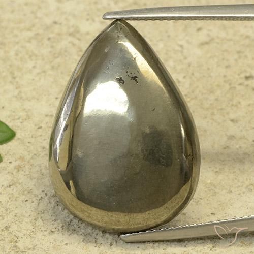 29.05ct Натуральный Золотой Пирит, Форма груши, Непрозрачный