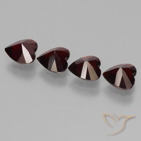 2.98 карата, натуральный Темно-красный Пироп Гранат, Форма сердца, VVS-VS