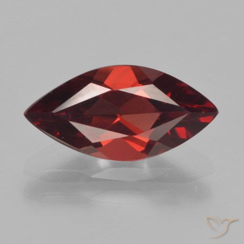 1.90ct Натуральный Темно-красный Пироп Гранат, Маркиза, VVS-VS