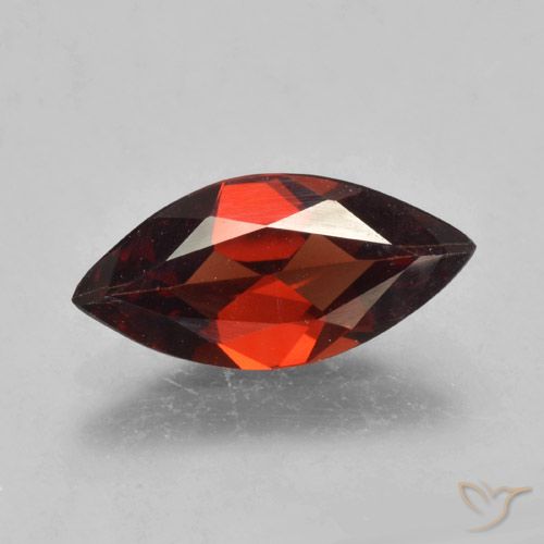 1.76ct Натуральный Темно-красный Пироп Гранат, Маркиза, VVS-VS