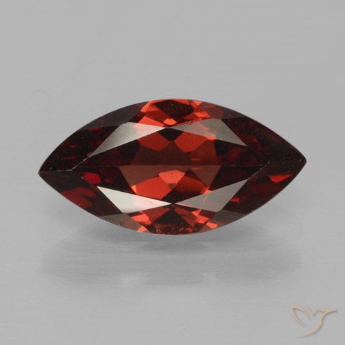 1.84ct Натуральный Глубокий кроваво-красный Пироп Гранат, Маркиза, Чистота VS
