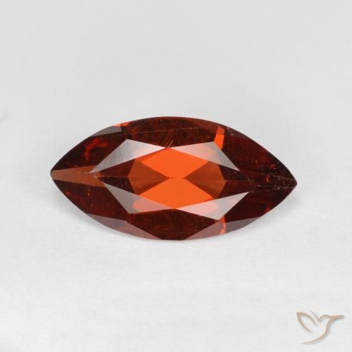 1.12ct Натуральный Темно-красный Пироп Гранат, Маркиза, Чистота VS