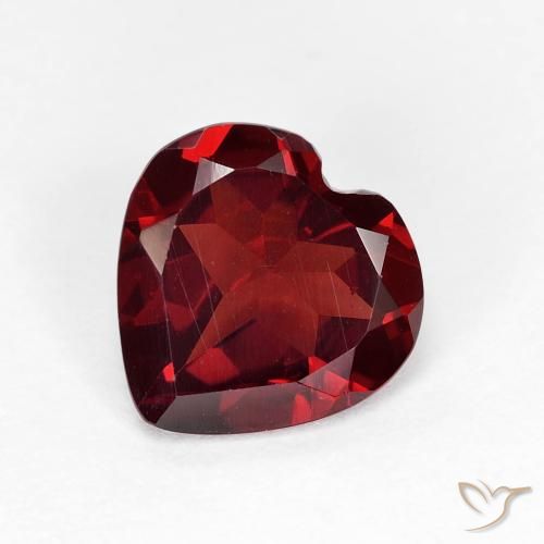 1.69ct Натуральный Глубокий кроваво-красный Пироп Гранат, Сердце, Чистота VVS