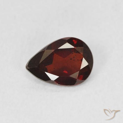 0.65ct Натуральный Темно-красный Пироп Гранат, Форма груши, Чистота VS