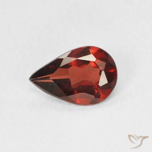 0.68ct Натуральный Глубокий кроваво-красный Пироп Гранат, Форма груши, Чистота VS