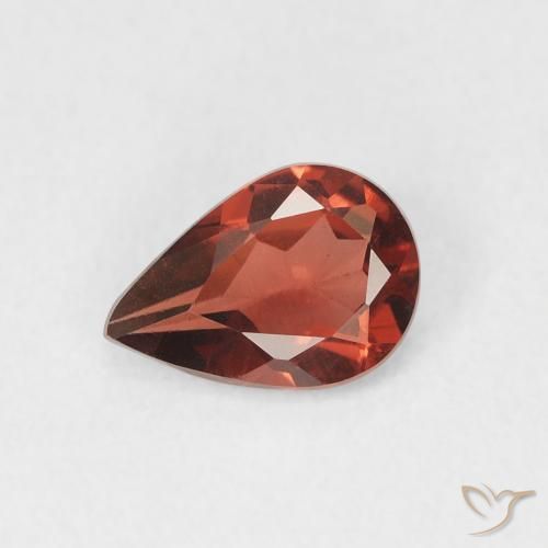 0.71ct Натуральный Глубокий алый красный Пироп Гранат, Форма груши, Чистота VS