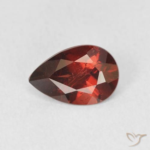 0.80ct Натуральный Глубокий кроваво-красный Пироп Гранат, Форма груши, Чистота VS