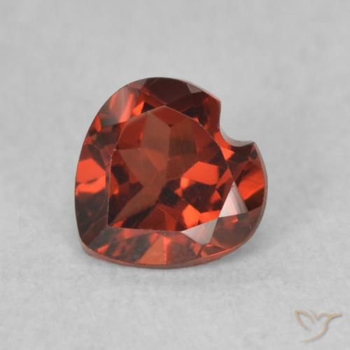 0.60ct Натуральный Глубокий алый красный Пироп Гранат, Сердце, Чистота VVS