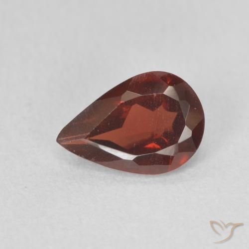 0.73ct Натуральный Темно-красный Пироп Гранат, Форма груши, VVS-VS