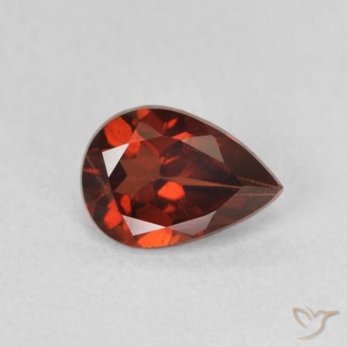 0.84ct Натуральный Средний красный Пироп Гранат, Форма груши, VVS-VS