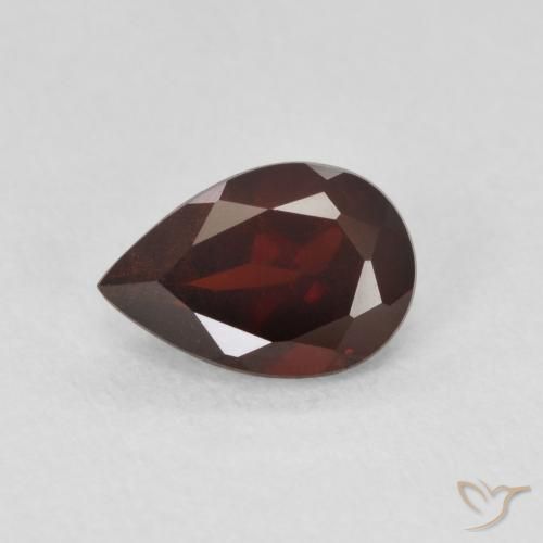 0.89ct Натуральный Темно-красный Пироп Гранат, Форма груши, VVS-VS