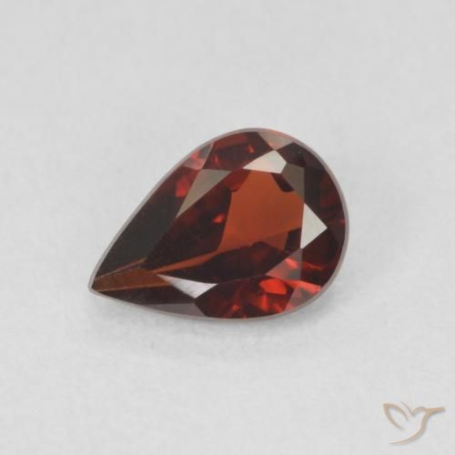 0.82ct Натуральный Темно-красный Пироп Гранат, Форма груши, VVS-VS