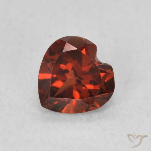 0.60ct Натуральный Смородина красная Пироп Гранат, Сердце, Чистота VS