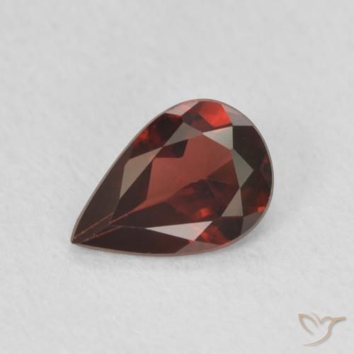 0.74ct Натуральный Интенсивный красный Пироп Гранат, Форма груши, Чистота VVS