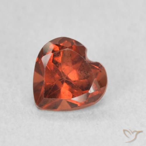 0.60ct Натуральный Смородина красная Пироп Гранат, Сердце, Чистота VVS