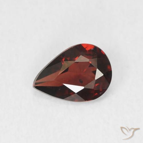 0.69ct Натуральный Глубокий кроваво-красный Пироп Гранат, Форма груши, VVS-VS