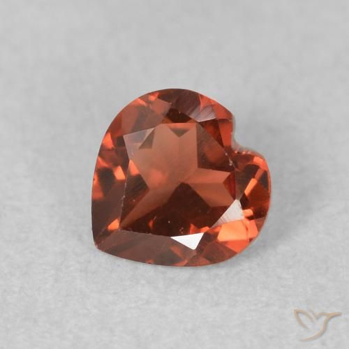 0.57ct Натуральный Средний красный Пироп Гранат, Сердце, VVS-VS
