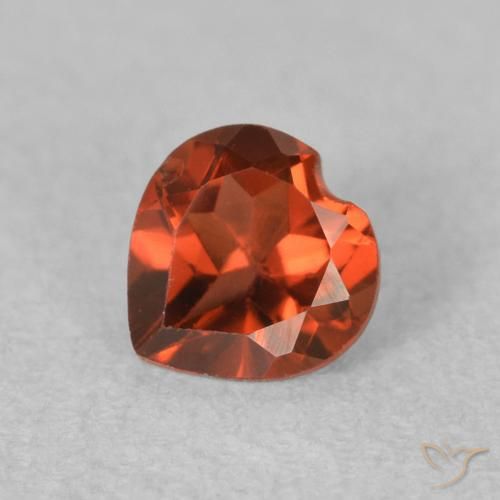 0.61ct Натуральный Конфеты красный Пироп Гранат, Сердце, VVS-VS