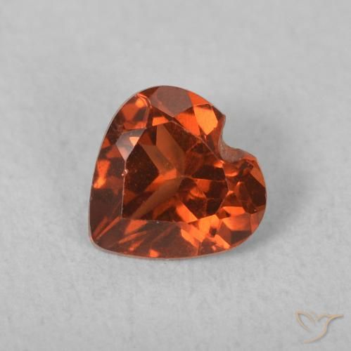 0.51ct Натуральный Конфеты красный Пироп Гранат, Сердце, VVS-VS