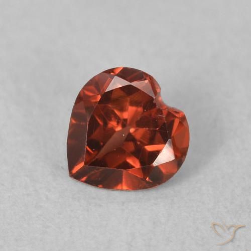 0.60ct Натуральный Сангрия красная Пироп Гранат, Сердце, Чистота VS