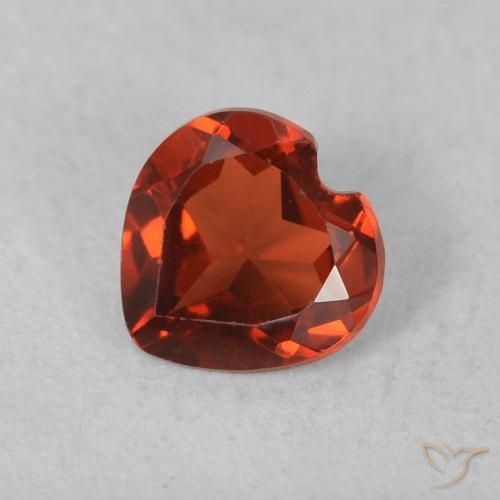 0.50ct Натуральный Смородина красная Пироп Гранат, Сердце, VVS-VS