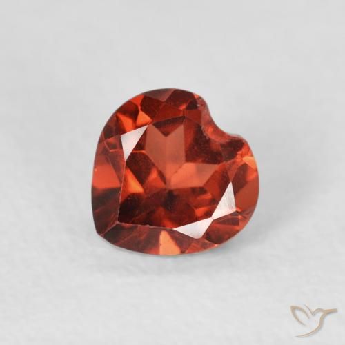 0.60ct Натуральный Смородина красная Пироп Гранат, Сердце, Чистота VS