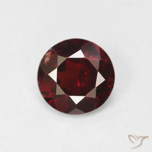 0.64ct Натуральный Темно-красный Пироп Гранат, Круглый, VS-SI