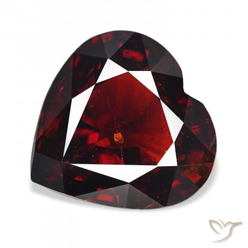 15.79ct Натуральный Темно-красный Пироп Гранат, Сердце, Чистота VS
