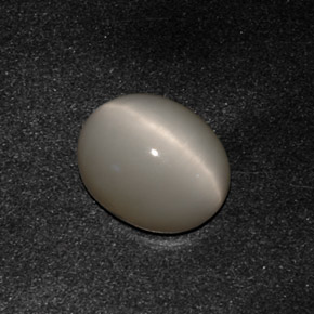 Натуральный серый quartz cat's eye 3,07 карата огранка овал, непрозрачный