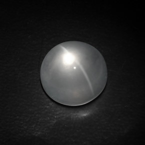 Натуральный белый quartz cat's eye 10,71 карата огранка круг, прозрачный