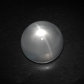 Натуральный белый quartz cat's eye 10,84 карата огранка круг, прозрачный