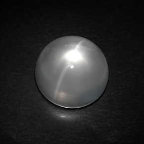 Натуральный белый quartz cat's eye 10,84 карата огранка круг, прозрачный