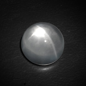 Натуральный белый quartz cat's eye 10,00 карата огранка круг, прозрачный