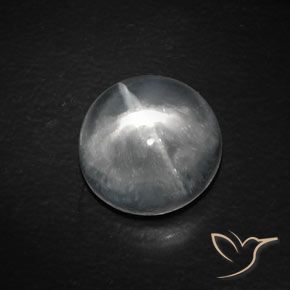 10.14ct Натуральный Ясно Белый Кварц Кошачий Глаз, Круглый, Прозрачный