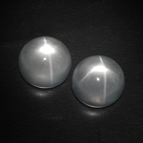  карата, натуральный Белый Кварц Кошачий глаз, Огранка Круг, Прозрачный