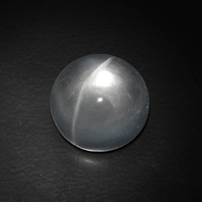 Натуральный белый quartz cat's eye 9,06 карата огранка круг, прозрачный
