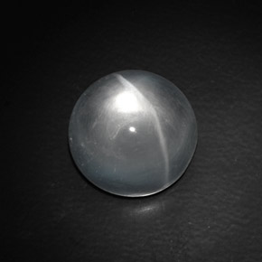 Натуральный белый quartz cat's eye 9,06 карата огранка круг, прозрачный