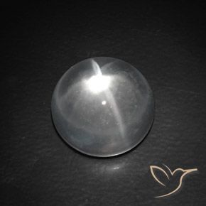 9.45ct Натуральный Ясно Белый Кварц Кошачий Глаз, Круглый, Прозрачный