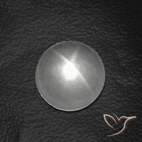 7.46ct Натуральный Белый Кварц Кошачий Глаз, Круглый, Прозрачный