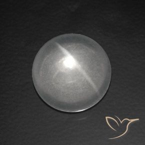 7.56ct Натуральный Белый Кварц Кошачий Глаз, Круглый, Прозрачный