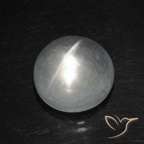 8.11ct Натуральный Белый Кварц Кошачий Глаз, Круглый, Прозрачный