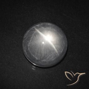 7.98ct Натуральный Ясно Белый Кварц Кошачий Глаз, Круглый, Прозрачный