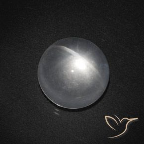 7.50ct Натуральный Ясно Белый Кварц Кошачий Глаз, Круглый, Прозрачный