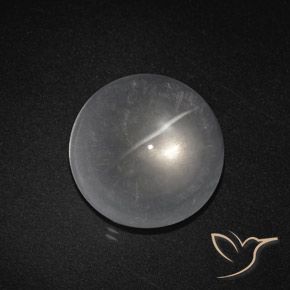 8.70ct Натуральный Ясно Белый Кварц Кошачий Глаз, Круглый, Прозрачный