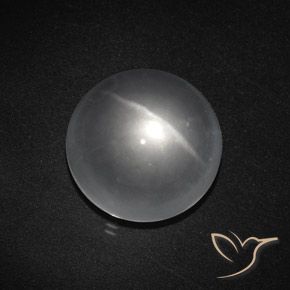 8.43ct Натуральный Ясно Белый Кварц Кошачий Глаз, Круглый, Прозрачный