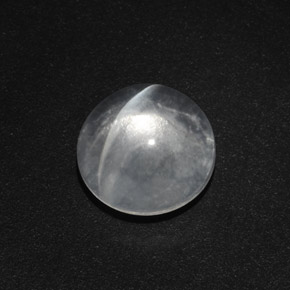 Натуральный белый quartz cat's eye 4,82 карата огранка круг, прозрачный