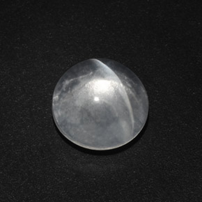 Натуральный белый quartz cat's eye 4,82 карата огранка круг, прозрачный