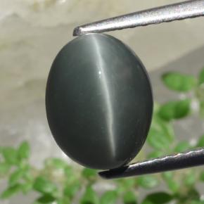 2.63 карата, натуральный Зеленый Кварц Кошачий глаз, Огранка Овал, Непрозрачный